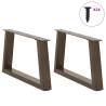 V-Shape Dining Table Legs - Natural Steel 70x30 cm | HipoMarket