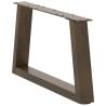 V-Shape Dining Table Legs - Natural Steel 70x30 cm | HipoMarket