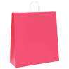 Pink Paper Bags with Handles - 50 Pcs | Eco-Friendly Packaging