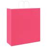 Pink Paper Bags with Handles - 50 Pcs | Eco-Friendly Packaging