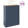  Paper Bags 50 pcs with Handles Blue 32x12x42 cm Colour blue Size 32 x 12 x 42 cm Quantity in Package 50 