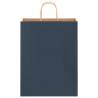 Eco-Friendly Blue Paper Bags with Handles - 50 pcs | HipoMarket