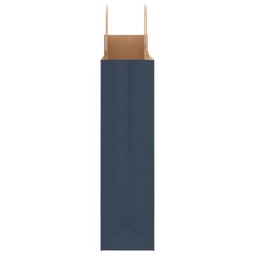 Eco-Friendly Blue Paper Bags with Handles - 50 pcs | HipoMarket