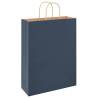 Eco-Friendly Blue Paper Bags with Handles - 50 pcs | HipoMarket