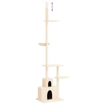 Cream Floor to Ceiling Cat Tree | 250.5-276.5 cm | Hipomarket