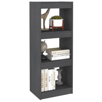 Grey Book Cabinet & Room Divider - Solid Pinewood 40x30 cm