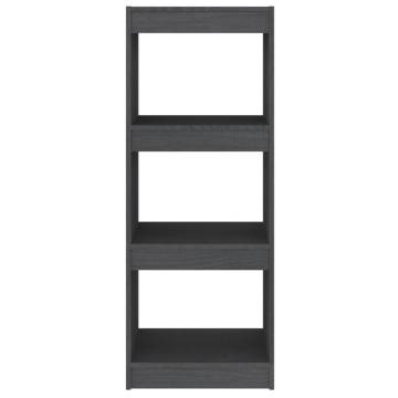 Grey Book Cabinet & Room Divider - Solid Pinewood 40x30 cm