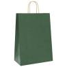 Eco-Friendly Green Paper Bags with Handles - 250 pcs