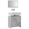 Stylish Bathroom Cabinet with Mirror in Concrete Grey