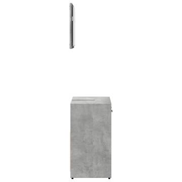 Stylish Bathroom Cabinet with Mirror in Concrete Grey