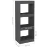 Grey Book Cabinet & Room Divider - Solid Pinewood 40x30 cm