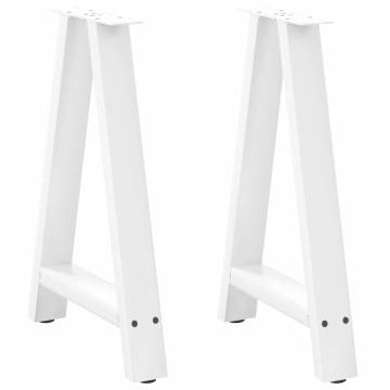 A-Shaped Coffee Table Legs - 2 pcs White Steel 60x(72-73) cm