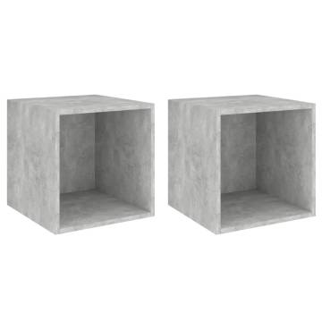 Concrete Grey Wall Cabinets - 2 pcs 37x37 cm | HipoMarket