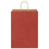 50 Red Paper Bags with Handles - Durable & Eco-Friendly