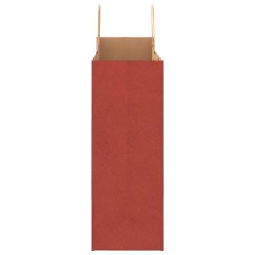 50 Red Paper Bags with Handles - Durable & Eco-Friendly