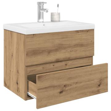 Sink Cabinet with Built-in Basin and Faucet - Artisan Oak