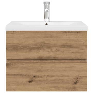 Sink Cabinet with Built-in Basin and Faucet - Artisan Oak