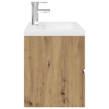 Sink Cabinet with Built-in Basin and Faucet - Artisan Oak