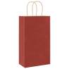 Red Paper Bags with Handles - 50 Pcs - Eco-Friendly Packaging