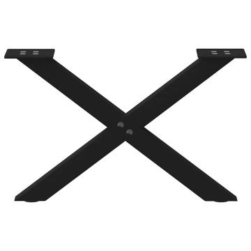 X-Shaped Coffee Table Legs - Black Steel (60x30-31 cm) - 2 pcs