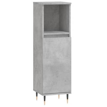 3 Piece Bathroom Furniture Set - Concrete Grey Engineered Wood