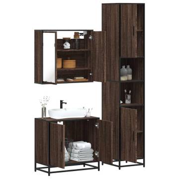 4 Piece Brown Oak Bathroom Furniture Set - Stylish & Durable