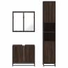 4 Piece Brown Oak Bathroom Furniture Set - Stylish & Durable