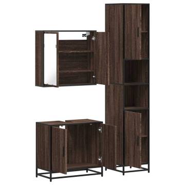 4 Piece Brown Oak Bathroom Furniture Set - Stylish & Durable