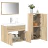  4 Piece Bathroom Furniture Set Sonoma Oak Engineered Wood Colour sonoma oak Size 61 x 39 x 18 cm Number of 1 