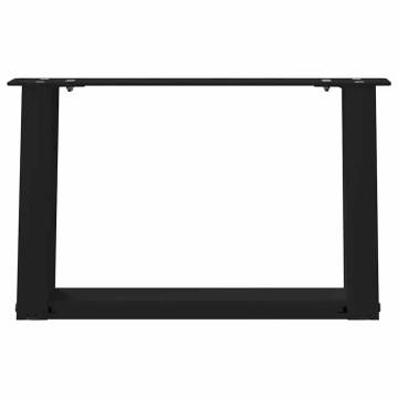 U-Shaped Coffee Table Legs - Black Steel (50x30-31 cm) - 2 pcs