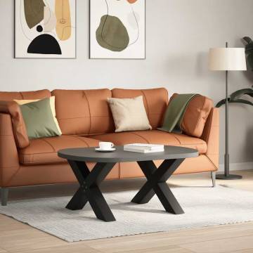 X-Shaped Coffee Table Legs - Black Steel (70x42-43 cm)