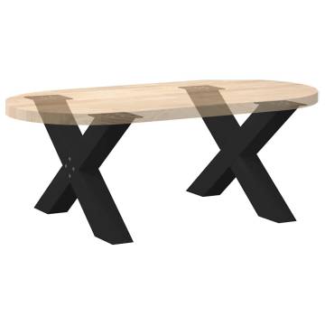 X-Shaped Coffee Table Legs - Black Steel (70x42-43 cm)