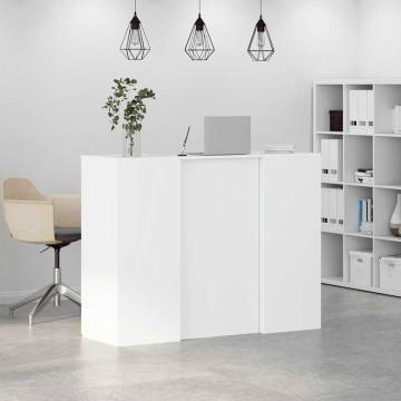 Reception Desk White 135x50cm | Durable Engineered Wood