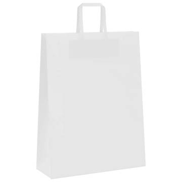 White Paper Bags with Handles - 50 pcs | Eco-Friendly Packaging