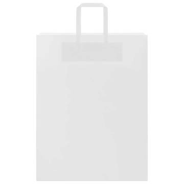 White Paper Bags with Handles - 50 pcs | Eco-Friendly Packaging