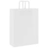 White Paper Bags with Handles - 50 pcs | Eco-Friendly Packaging