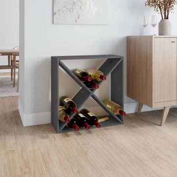 Stylish Grey Wine Cabinet | Solid Pine Wood | 62x25x62 cm