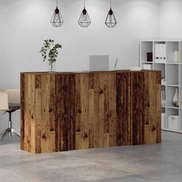 Reception Desk Old Wood 200x50 cm - Durable & Stylish