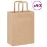 50 Brown Paper Bags with Handles | Eco-Friendly & Durable