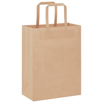 50 Brown Paper Bags with Handles | Eco-Friendly & Durable