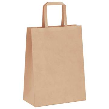 50 Brown Paper Bags with Handles | Eco-Friendly & Durable