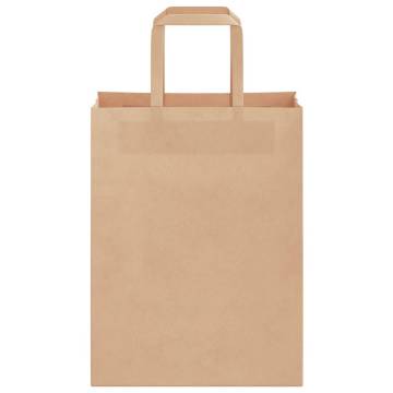 50 Brown Paper Bags with Handles | Eco-Friendly & Durable