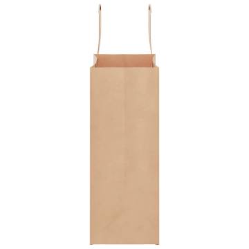 50 Brown Paper Bags with Handles | Eco-Friendly & Durable