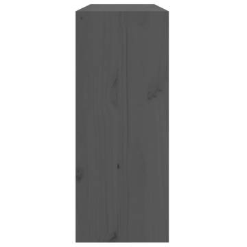 Stylish Grey Wine Cabinet | Solid Pine Wood | 62x25x62 cm