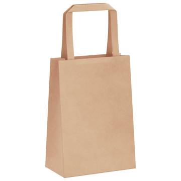 Brown Paper Bags with Handles - 50 Pcs | HipoMarket