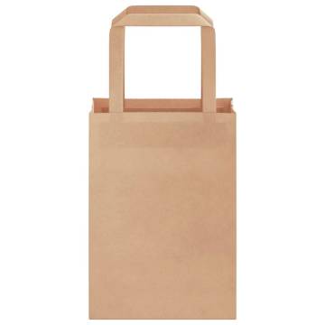 Brown Paper Bags with Handles - 50 Pcs | HipoMarket