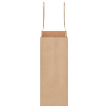 Brown Paper Bags with Handles - 50 Pcs | HipoMarket