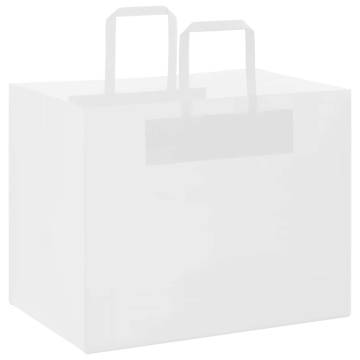 250 White Paper Bags with Handles - Eco-Friendly & Durable