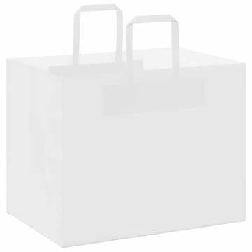 250 White Paper Bags with Handles - Eco-Friendly & Durable