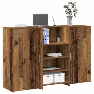 Stylish Old Wood Reception Desk | Durable Engineered Wood